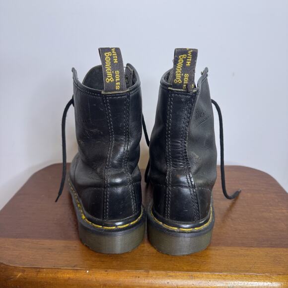 Dr. Martens 1460 Made in England Vintage 90s Black Greasy Combat Boots UK 4 US 5 main image 9